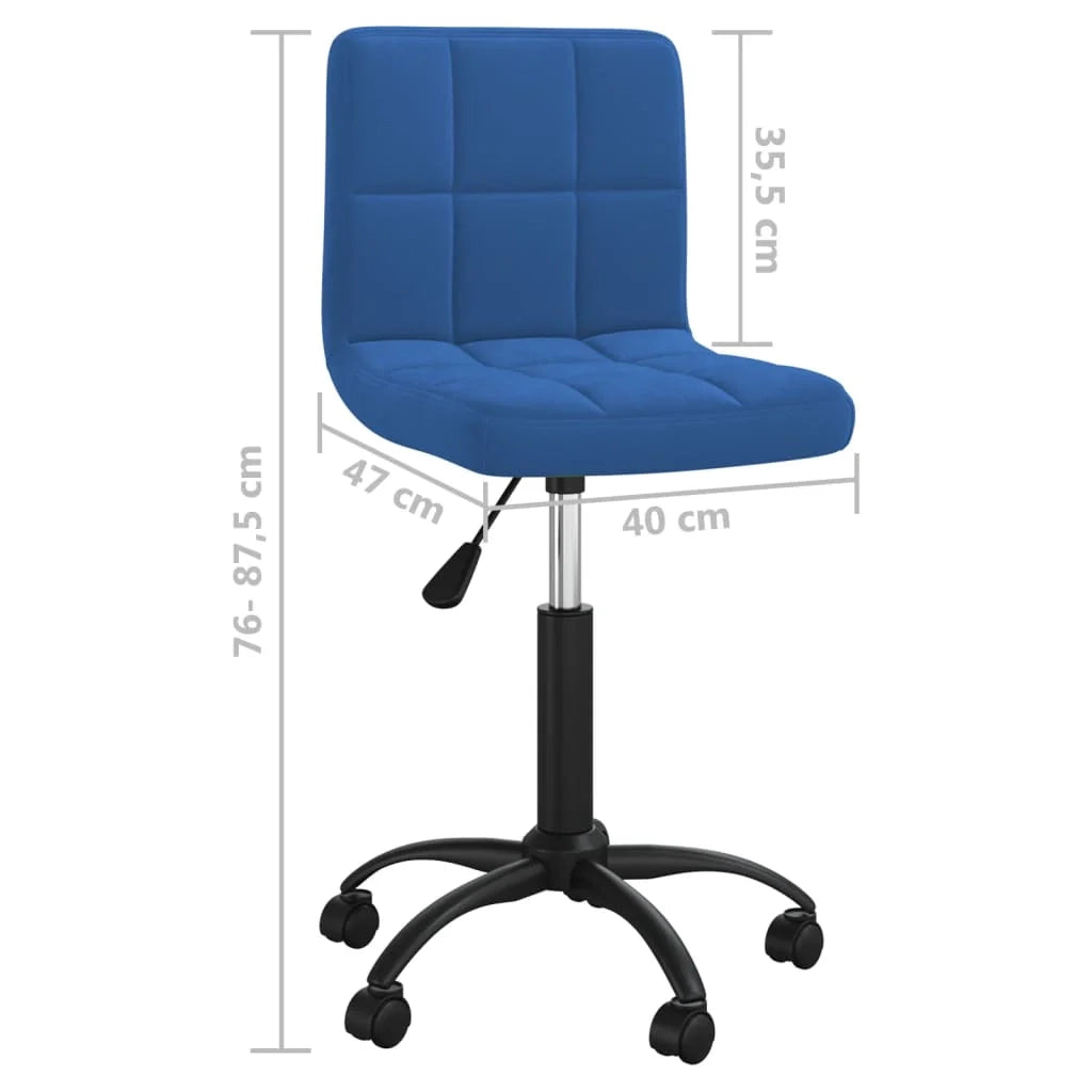 Sedia girevole/poltrona/seduta per ufficio/studio in velluto blu 02_0024093