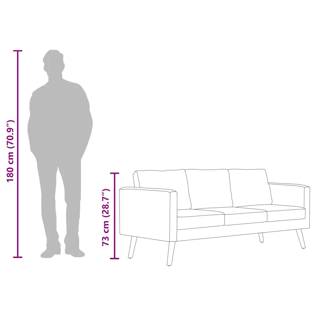 Divano a 3 Posti-Sofa 3 Posti in Tessuto Grigio Chiaro 522861