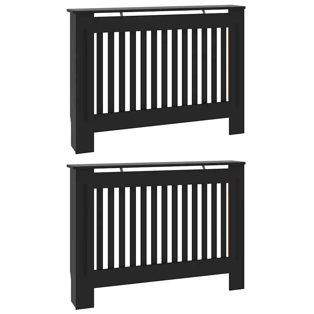 Copertura per radiatori 2 pcs Nero 112 x 19 x 81,5cm 3403229