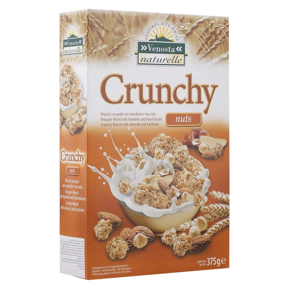Venosta naturelle crunchy nuts con mandorle e nocciole 3 confezioni da 375 grammi