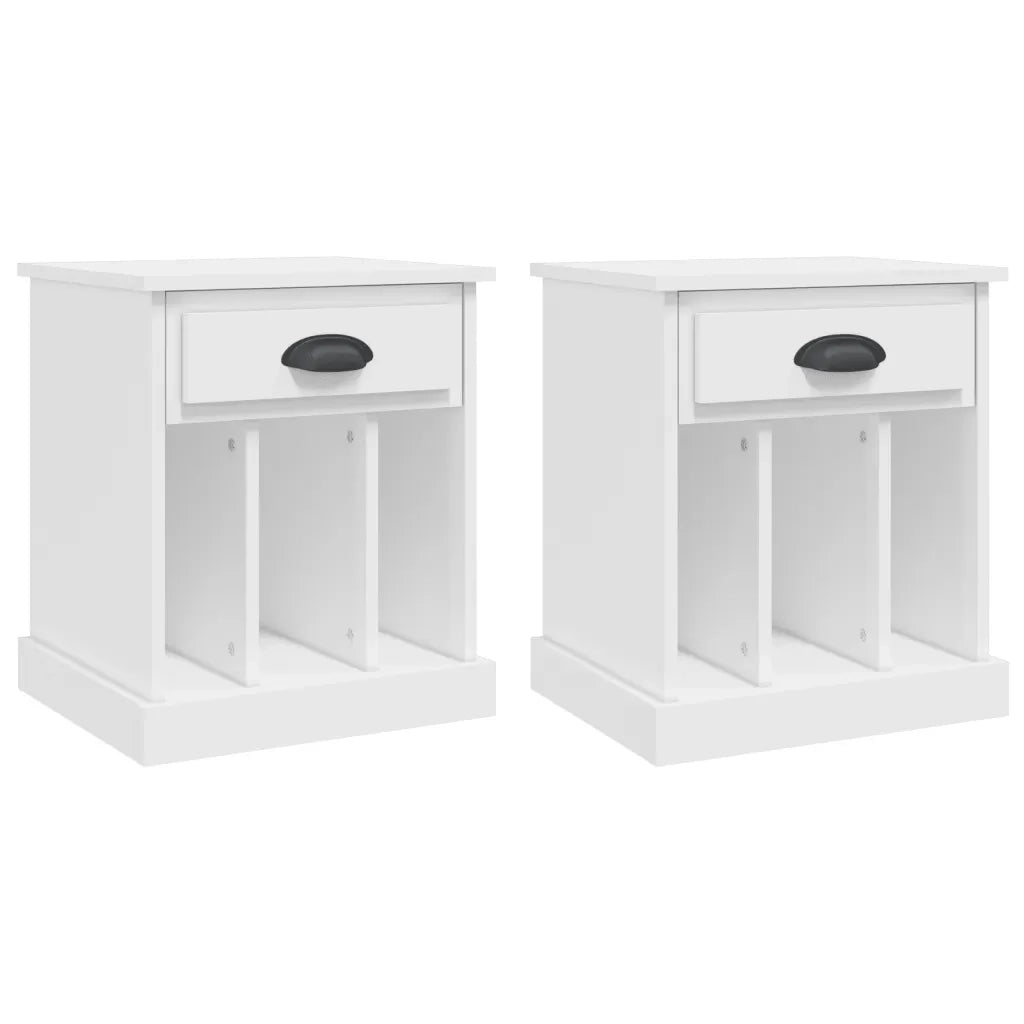 Comodini 2 pz-Set di 2 Tavolino da notte Bianchi 43x36x50 cm