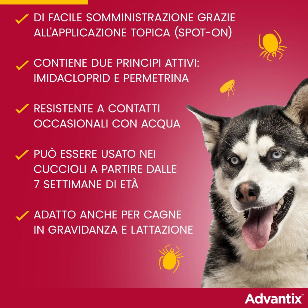 Bayer ANTIPARASSITARIO ADVANTIX (4 pipette) per cani 10÷25 kg.