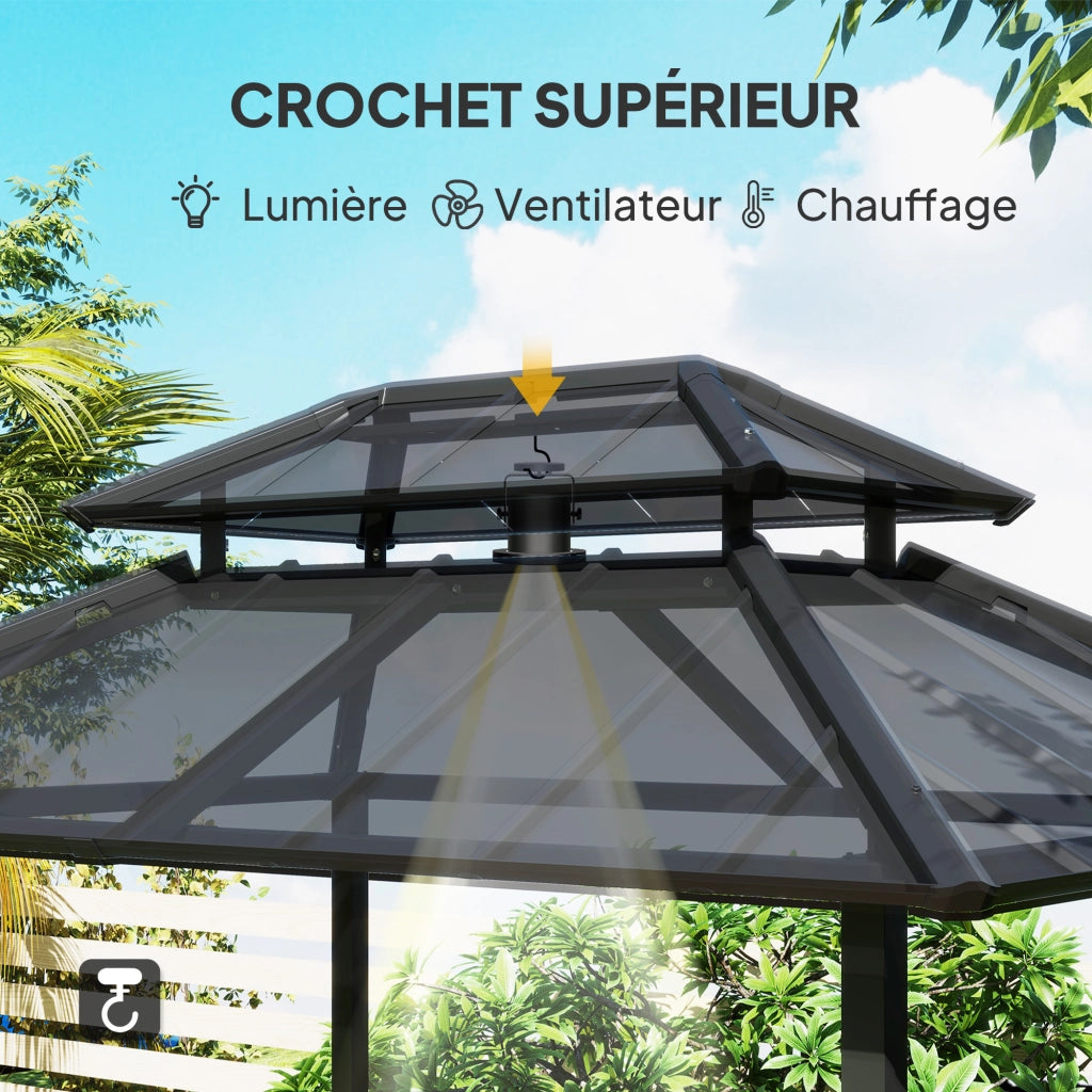 Tettoia Barbecue ¨C Minimal ¨C Nero 244x184x258 cm