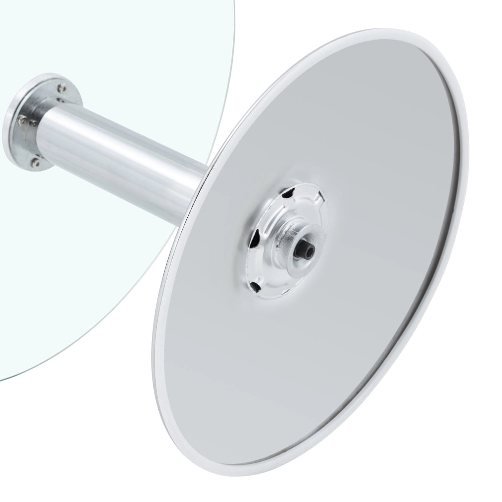 TAVOLINO Rotondo 70 cm Vetro e Metallo Argento