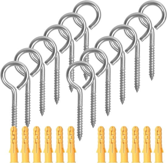 Occhiali da vetro 12 pezzi - M6 x 80 mm - Acciaio inossidabile