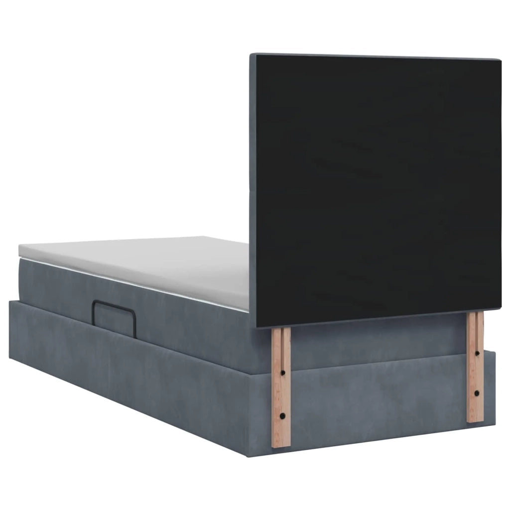 Letto con contenitore LED e materasso Grigio Scuro 100 x 200 cm 3460171