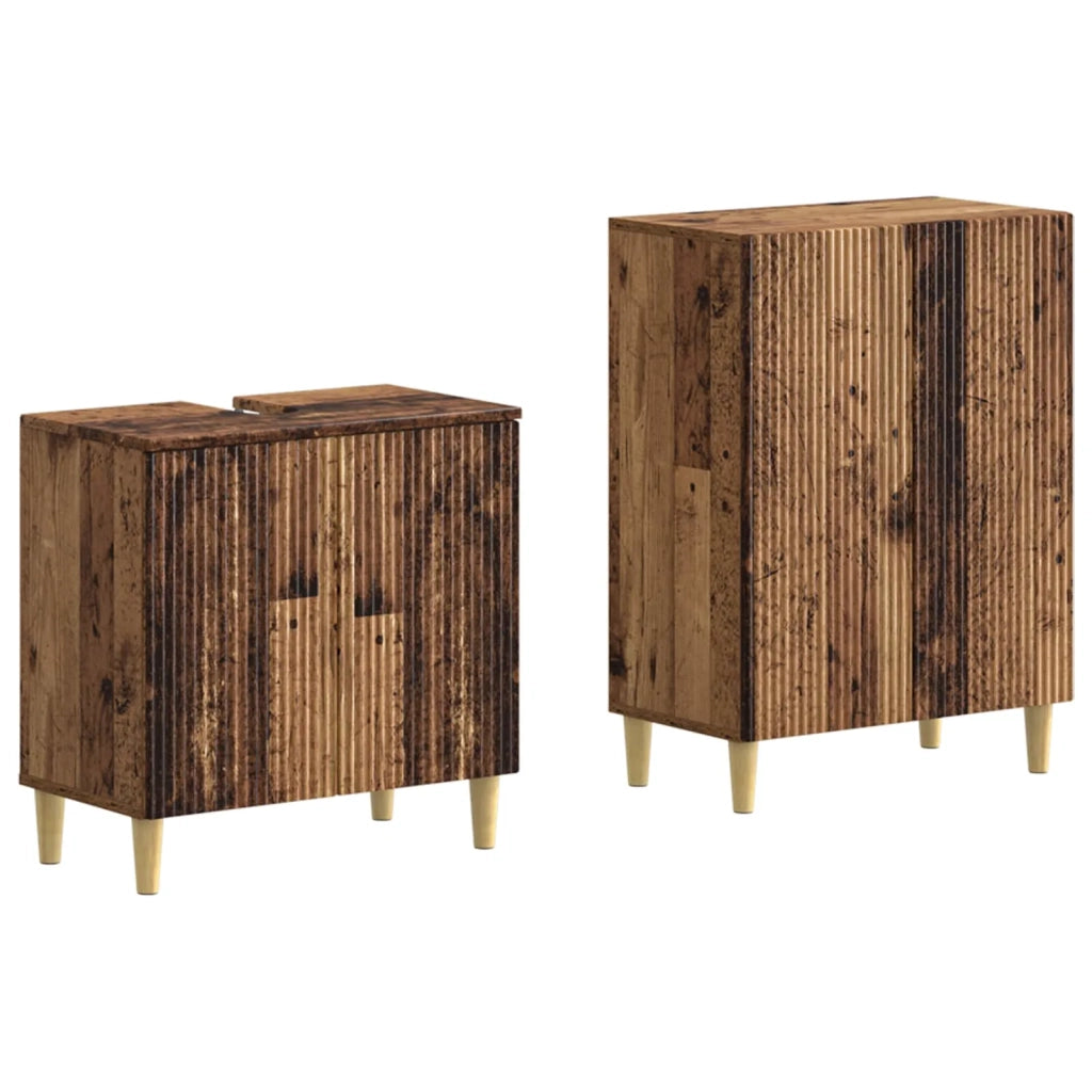 Set di Armadi da Bagno da 2 Pezzi ARNHEM Legno antico 3417610