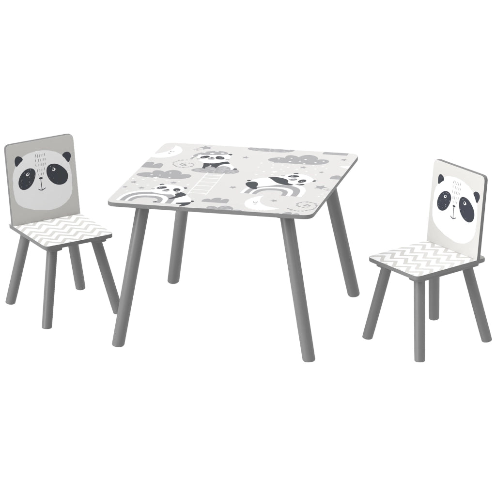 Set 2 Sedie e Tavolo Bambini ¨C Minimal ¨C Grigio e Bianco