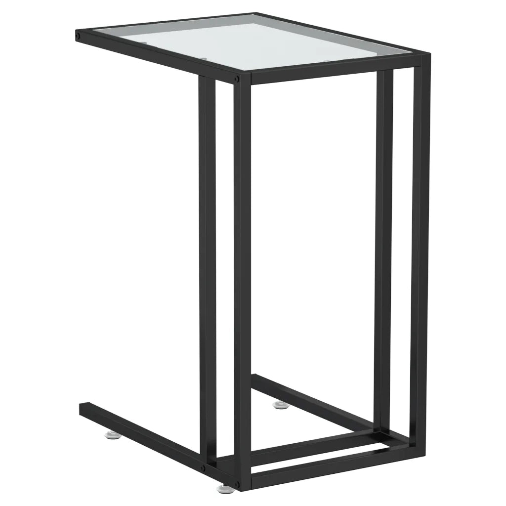 Tavolino per Computer Trasparente 50x35x65 cm Vetro Temperato 331649