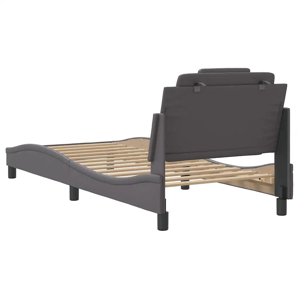 Letto singolo | Letto per adulti | Giroletto Viana senza Materasso Crema 90x200 cm in Similpelle