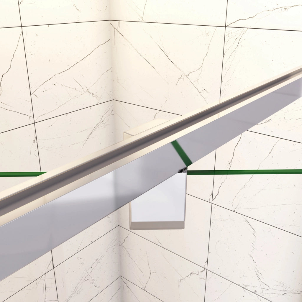 185cm Box Doccia Angolare Porta Girevole Battente con Parete Fissa 90x80cm in Vetro Temperato Trasparente 5 mm Profilo Cromo Lucido