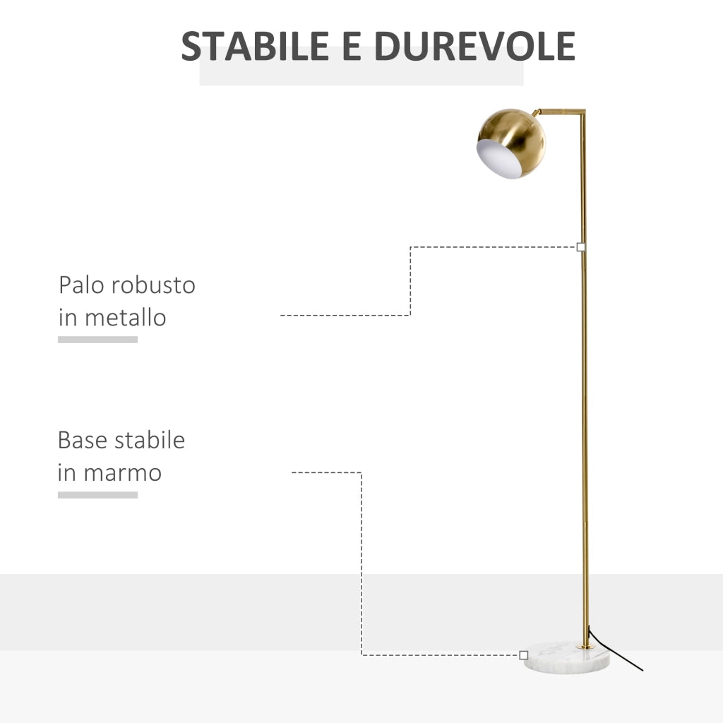 Lampada da Terra Moderna con Paralume Regolabile ¨C Minimal ¨C Oro