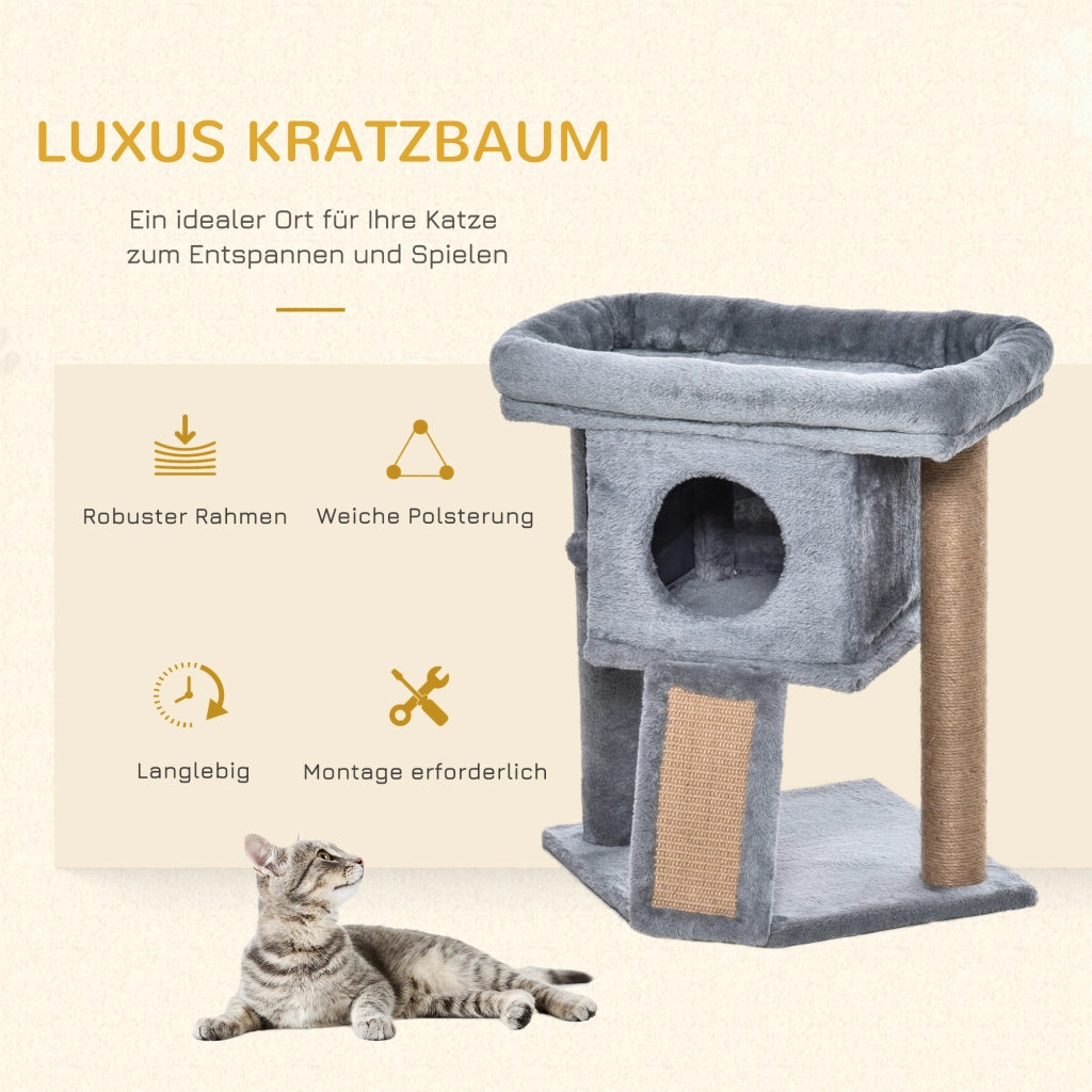 Albero per Gatti con Piattaforma e Palla ¨C zephmum ¨C Grigio Chiaro 57 cm