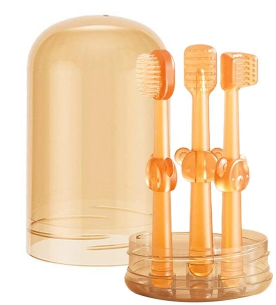 Set di Cura dei Denti per Cani e Gatti - 3 Pezzi - Per Pulire Denti e Lingua - Adatto per Tutti i Tipi di Animali - Materiale PP/Silicone