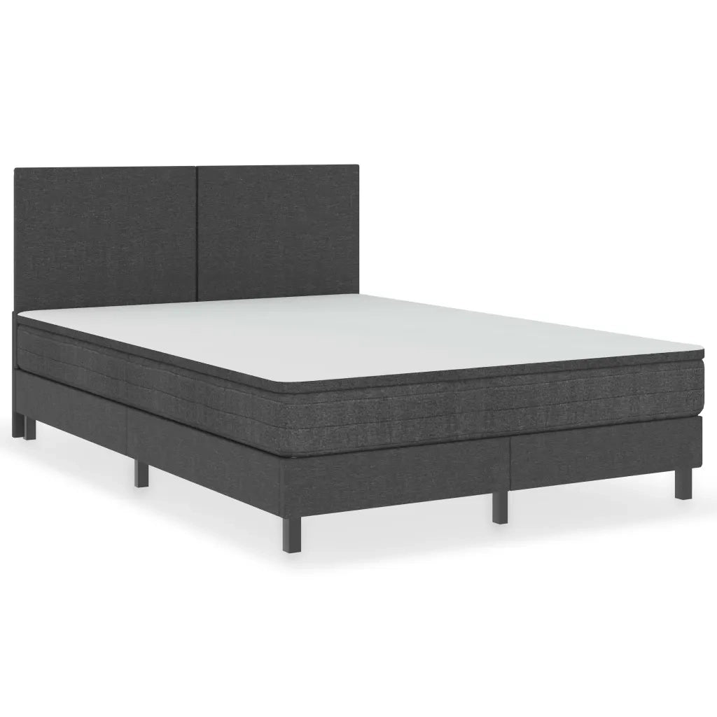 Letto a Molle Grigio Scuro in Tessuto 140x200 cm