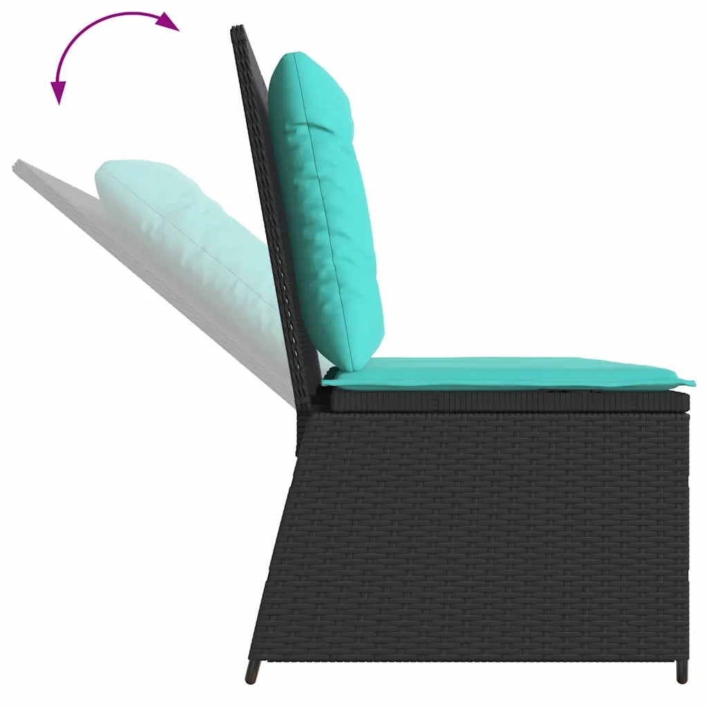 Panchina da giardino Nero polyrattan 3394475