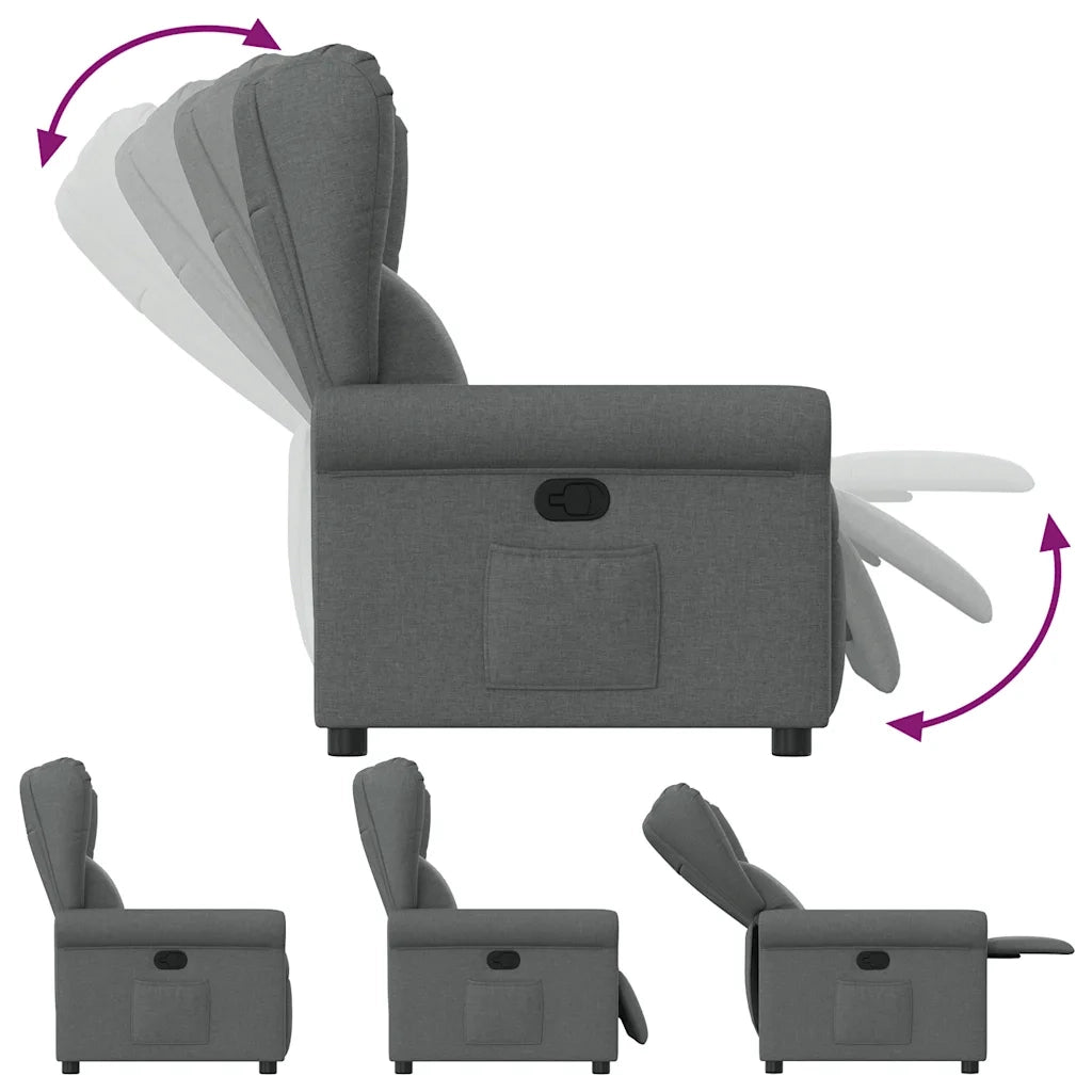 Poltrona Reclinabile in Tessuto Grigio Scuro 4015657