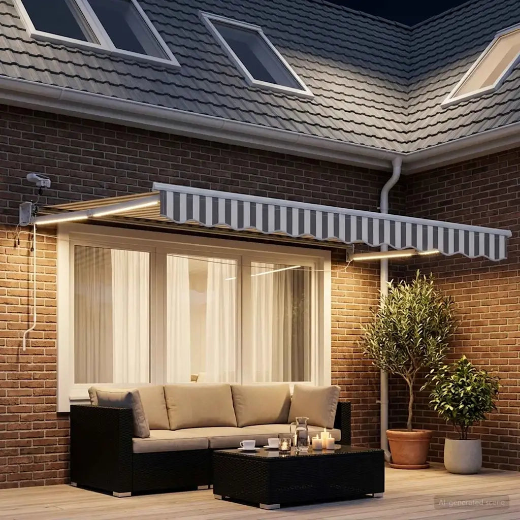 Tettuccio Elettrico Retrattile Grigio chiaro e bianco 3425874