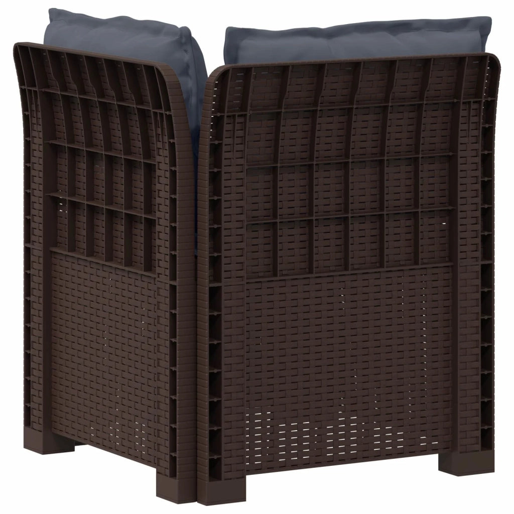Divano da Giardino a 1 Posto con Cuscini Aspetto Rattan PP 8011839