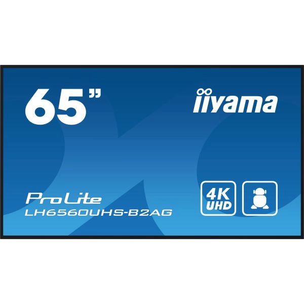 Iiyama lh6560uhs-b2ag visualizzatore di messaggi pannello a digitale 165,1 cm (65") led wi-fi 500 cd/m² 4k ultra hd nero processore integrato android 11 24/7
