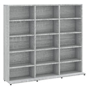 Mobile porta CD multifunzionale per soggiorno/ufficio 100 x 23 x 89,5 cm legno composito grigio 02_0048171