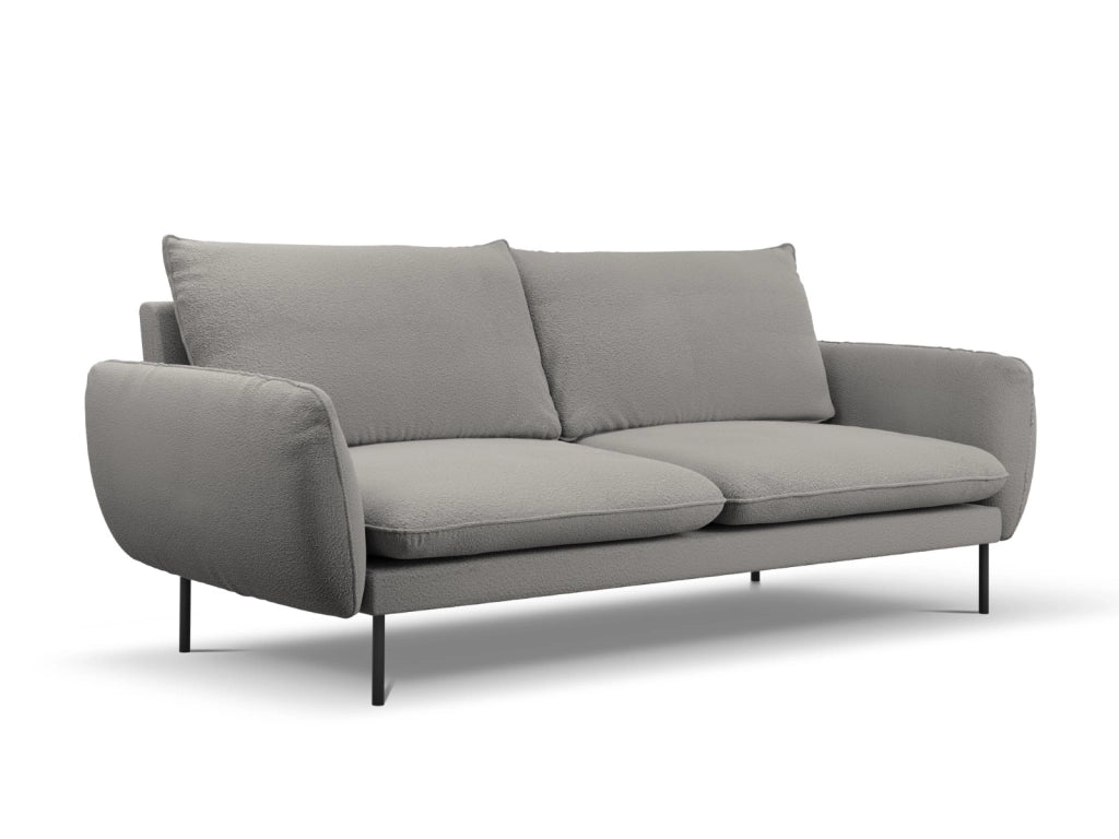 Cosmopolitan Design - Divano "Vienna" 4 posti in bouclé grigio 