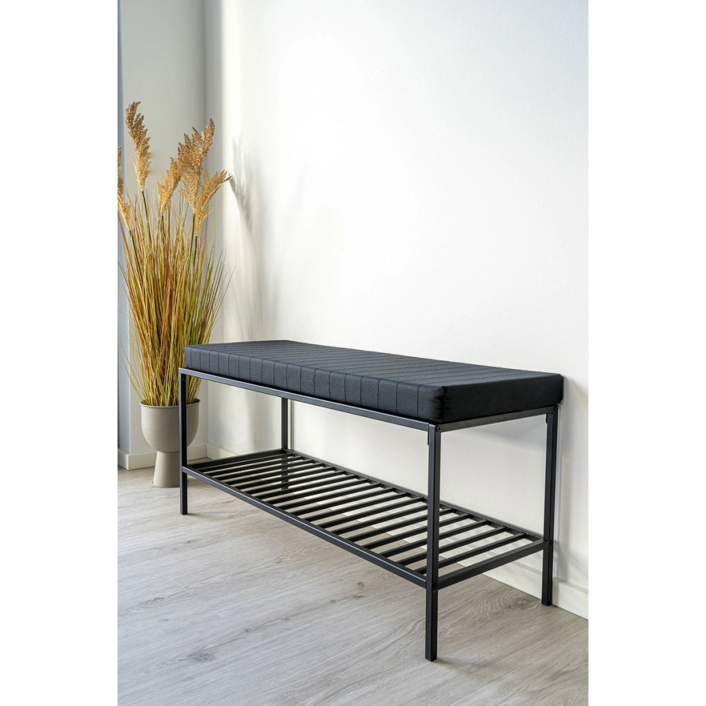 Panca Vita, Nero, Metallo, 36x100x48,5 cm