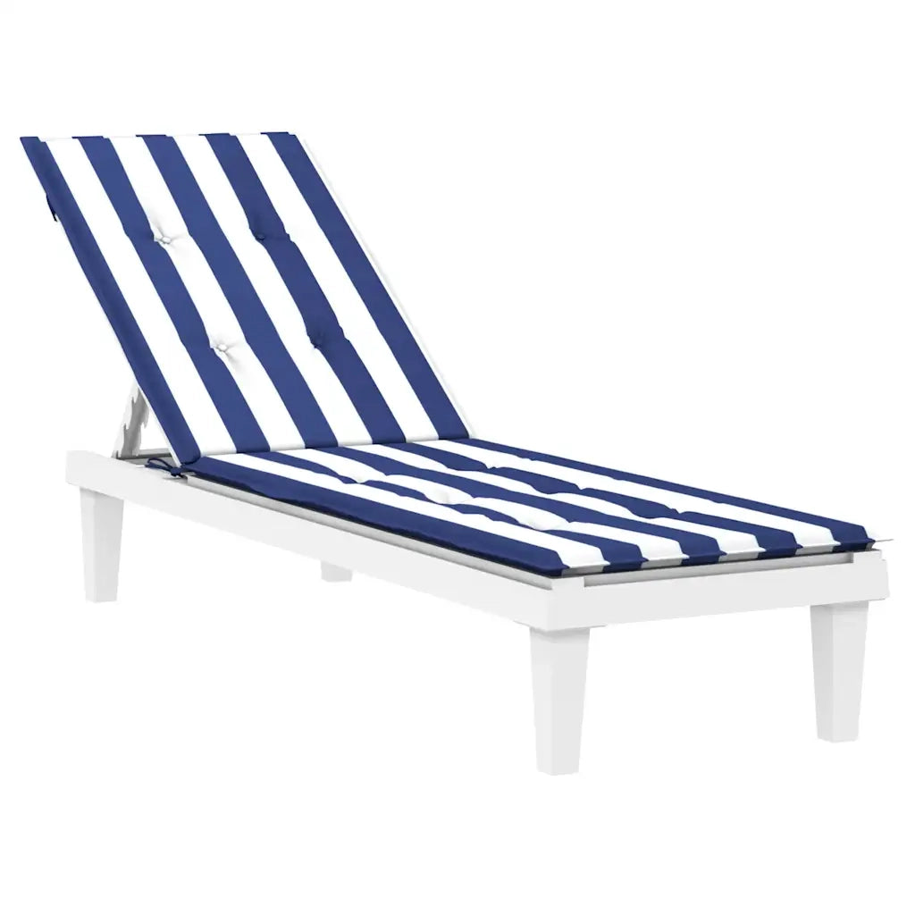 Cuscino per Sedia Sdraio a Strisce Bianche e Blu Tessuto Oxford 361377