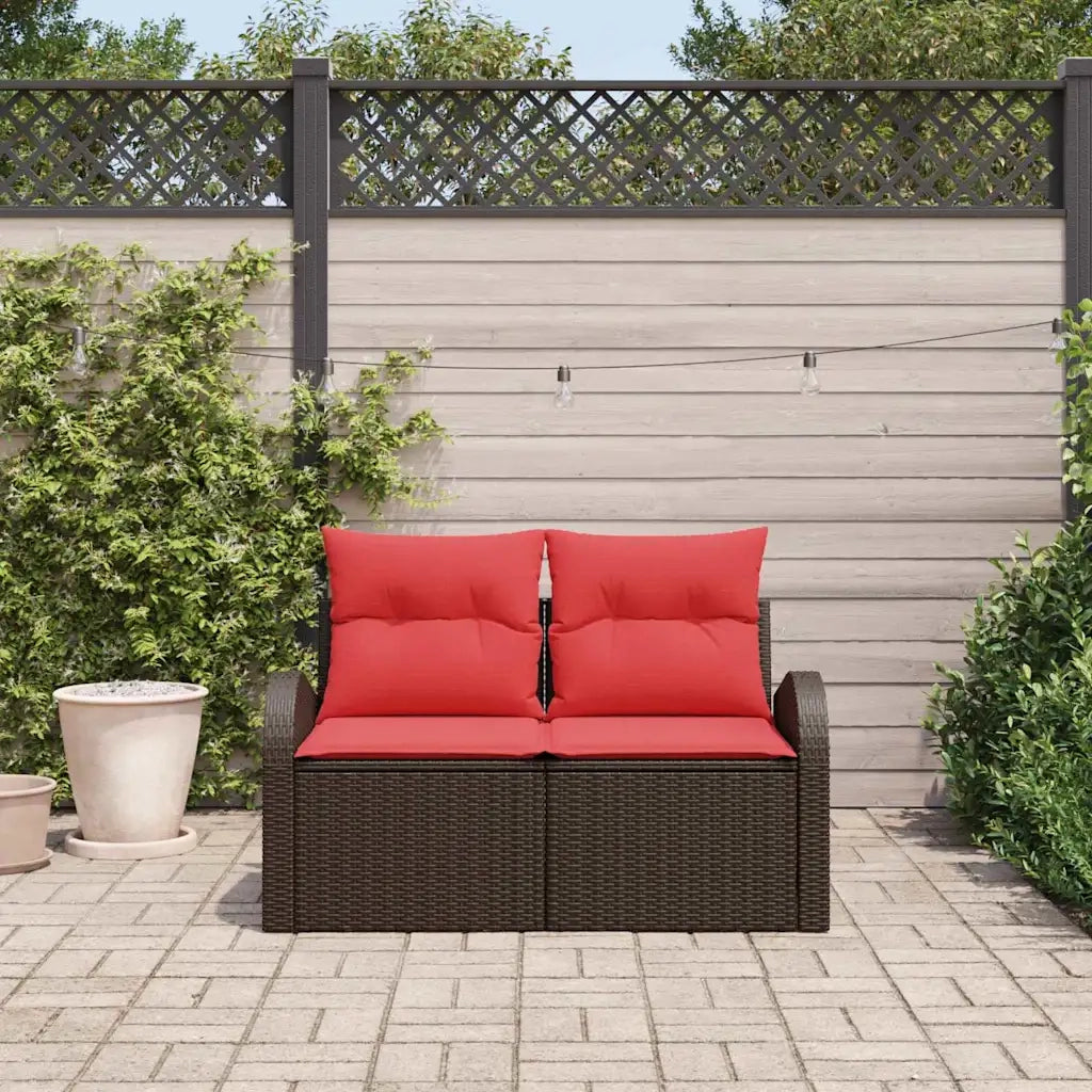 Divano da giardino Marrone 124 x 62 x 85cm polyrattan 42006748