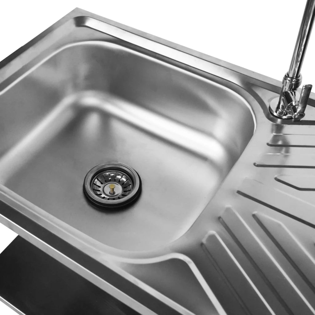 Lavello da campeggio pieghevole in acciaio inox e rubinetto Lavabo regolabile in altezza da esterno