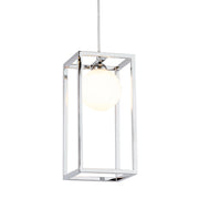 Lampada a sospensione industrial cromata cubo G9 4W Daisy