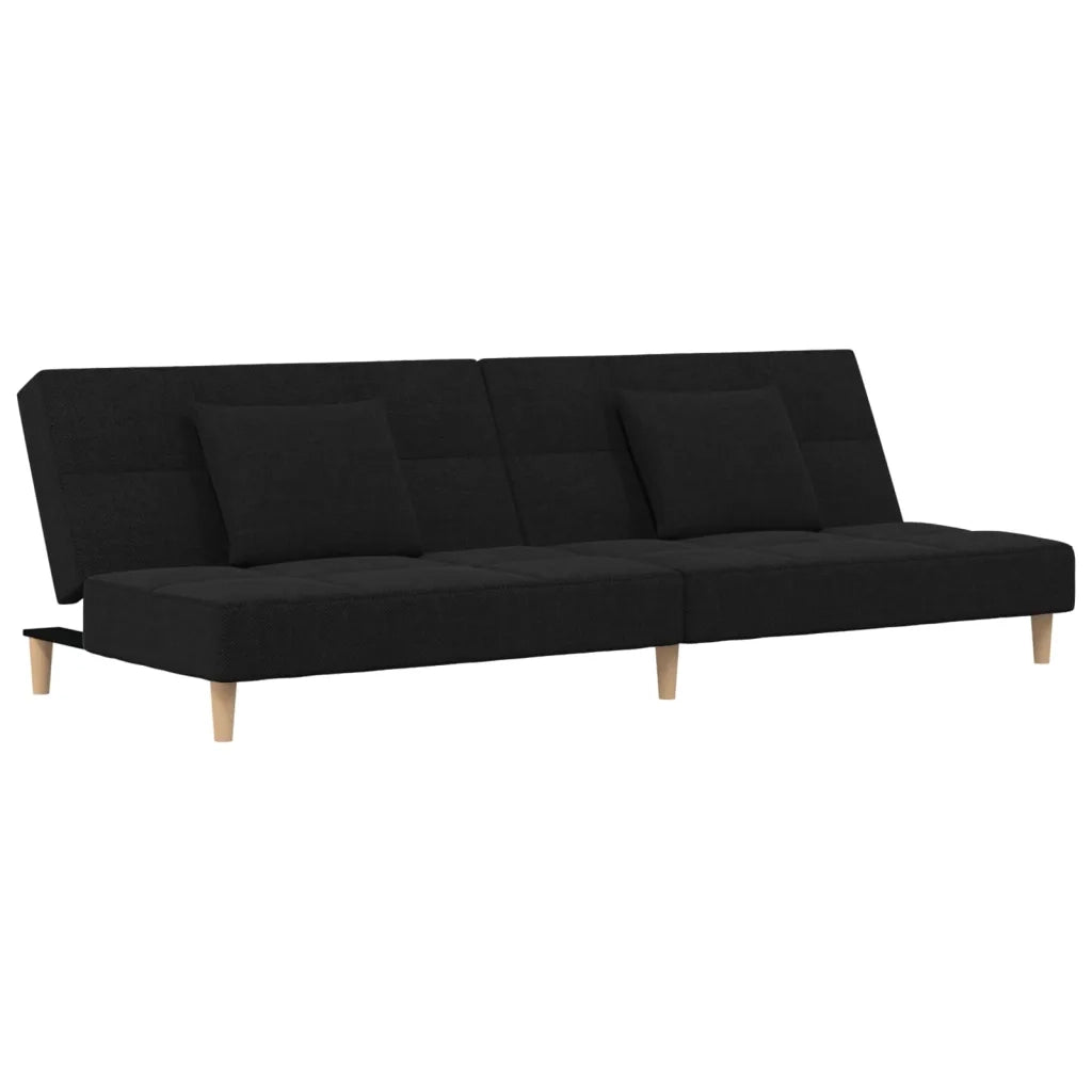 Divano letto | Sof¨¤ letto | Letto singolo a 2 Posti con 2 Cuscini Nero in Tessuto