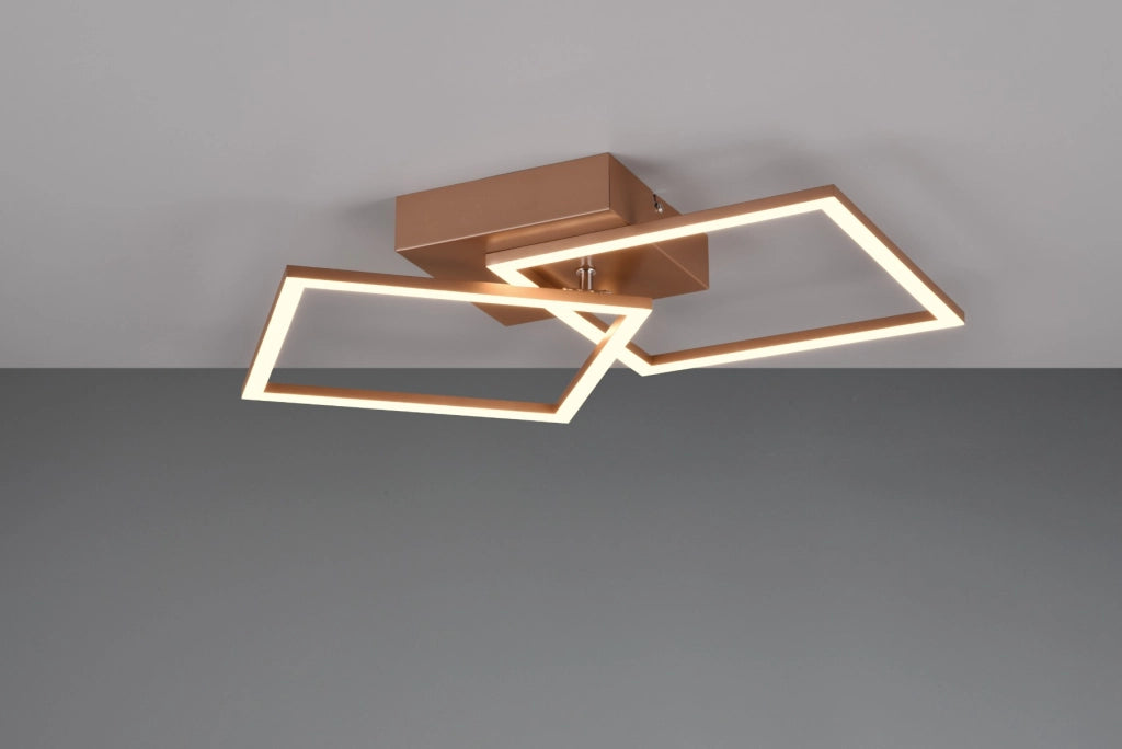 Plafoniera RL Trail quadrata marrone metallo LED 20W 3000K