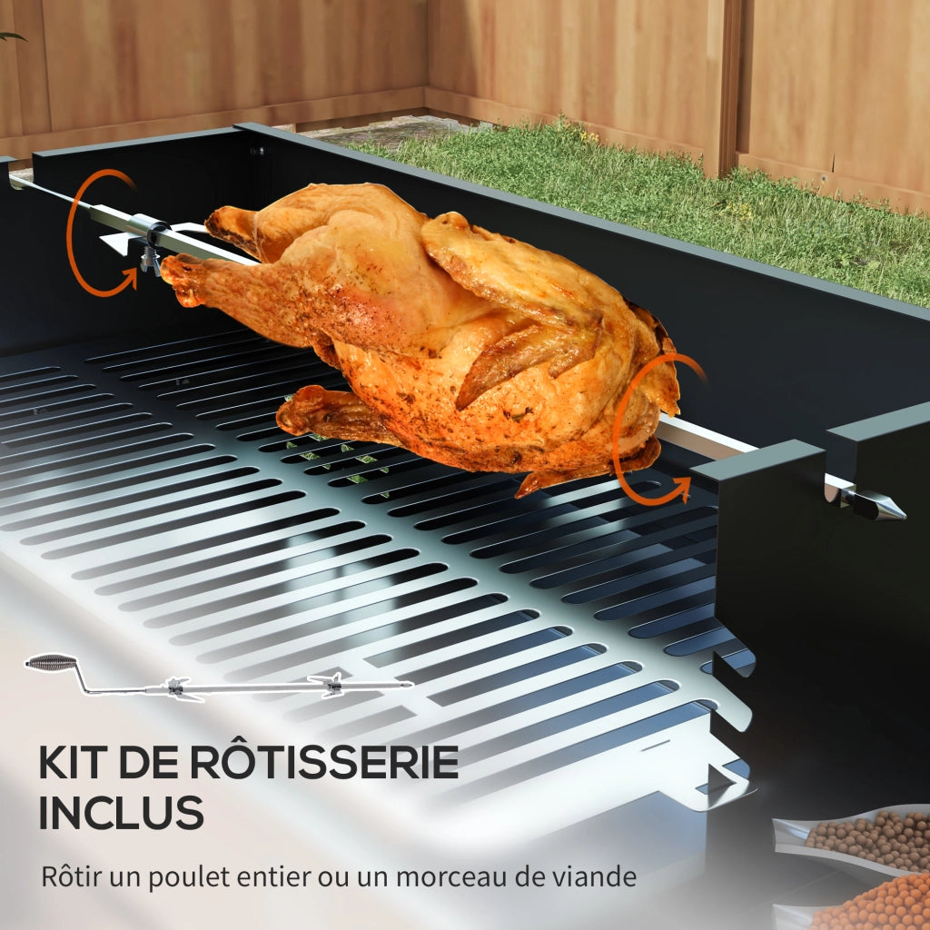 Barbecue a Carbone ¨C zephmum ¨C Grigio Antracite 118x32x90 cm
