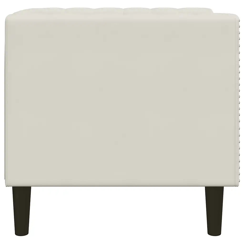 Poltrona Chesterfield Crema in Velluto 372680