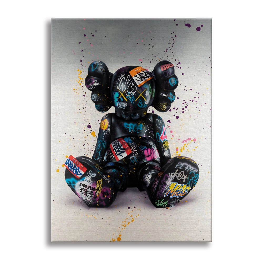Peluche Grunge -  Quadro Canvas Contemporaneo su telaio in legno Misura: 70x100 cm