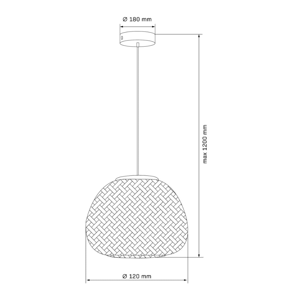 Lampada a sospensione boho bambù Ø35 E27 Polux Zanzibar