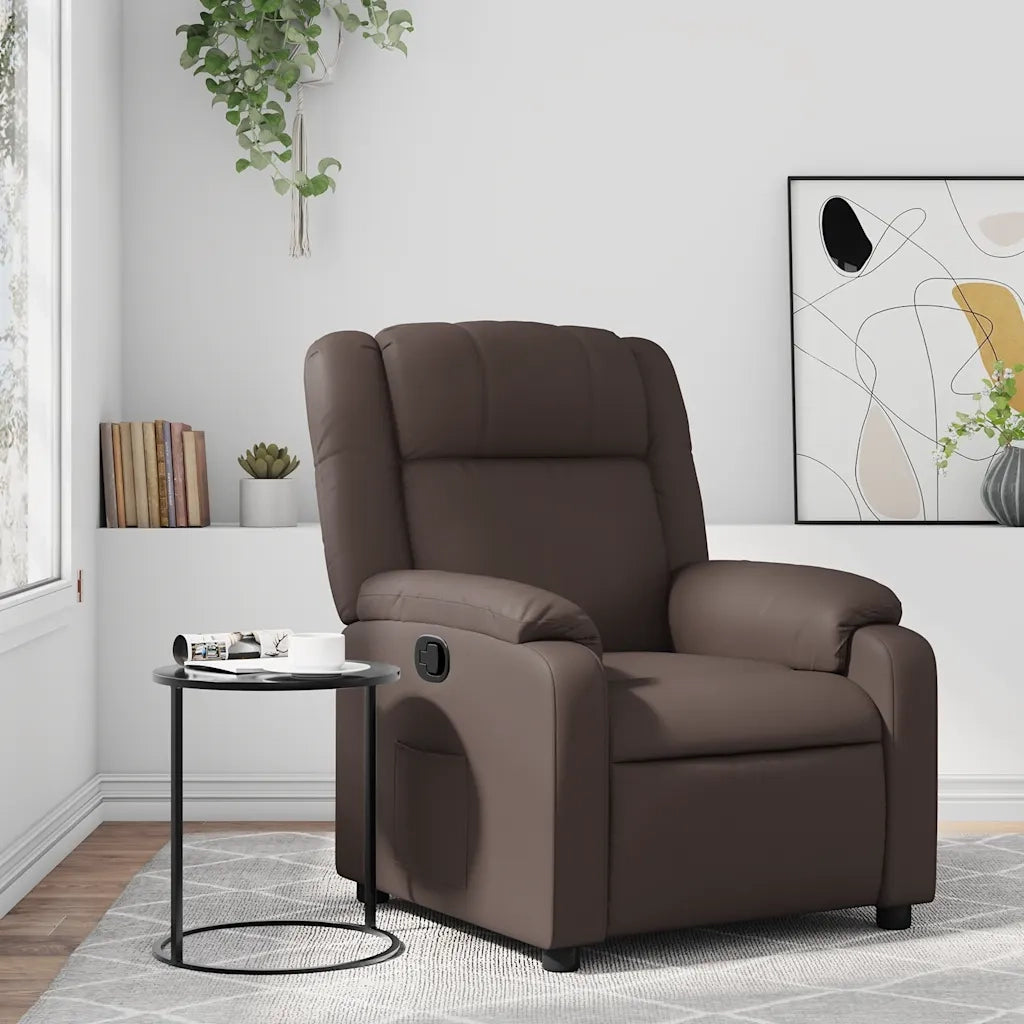 Poltrona Reclinabile Marrone in Similpelle 373524