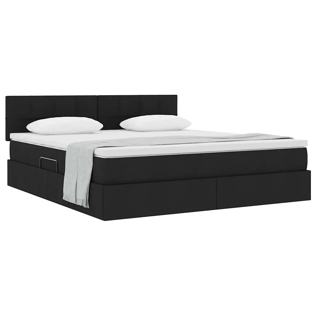 Letto con contenitore e materasso Nero 180 x 200 cm 3370526