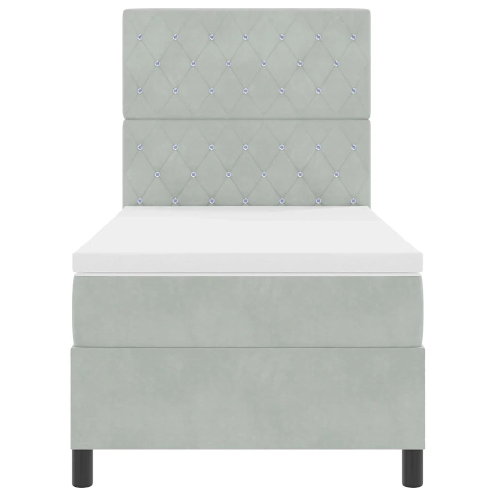 Letto a molle con materasso Grigio chiaro 90 x 190 cm Tessuto 3339734