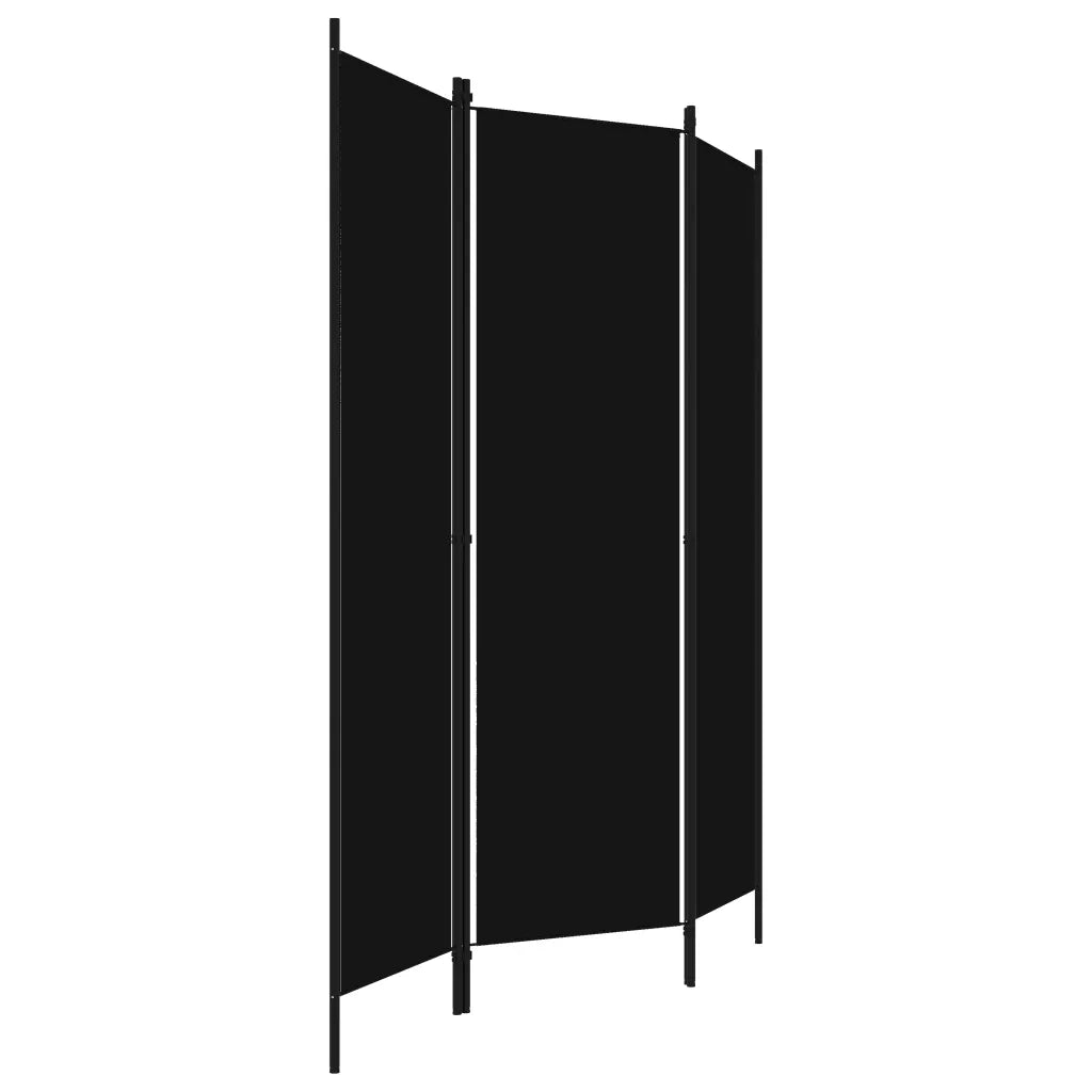 Divisorio Ambienti | Divider per stanze | Paravento a 3 Pannelli Nero 150x180 cm