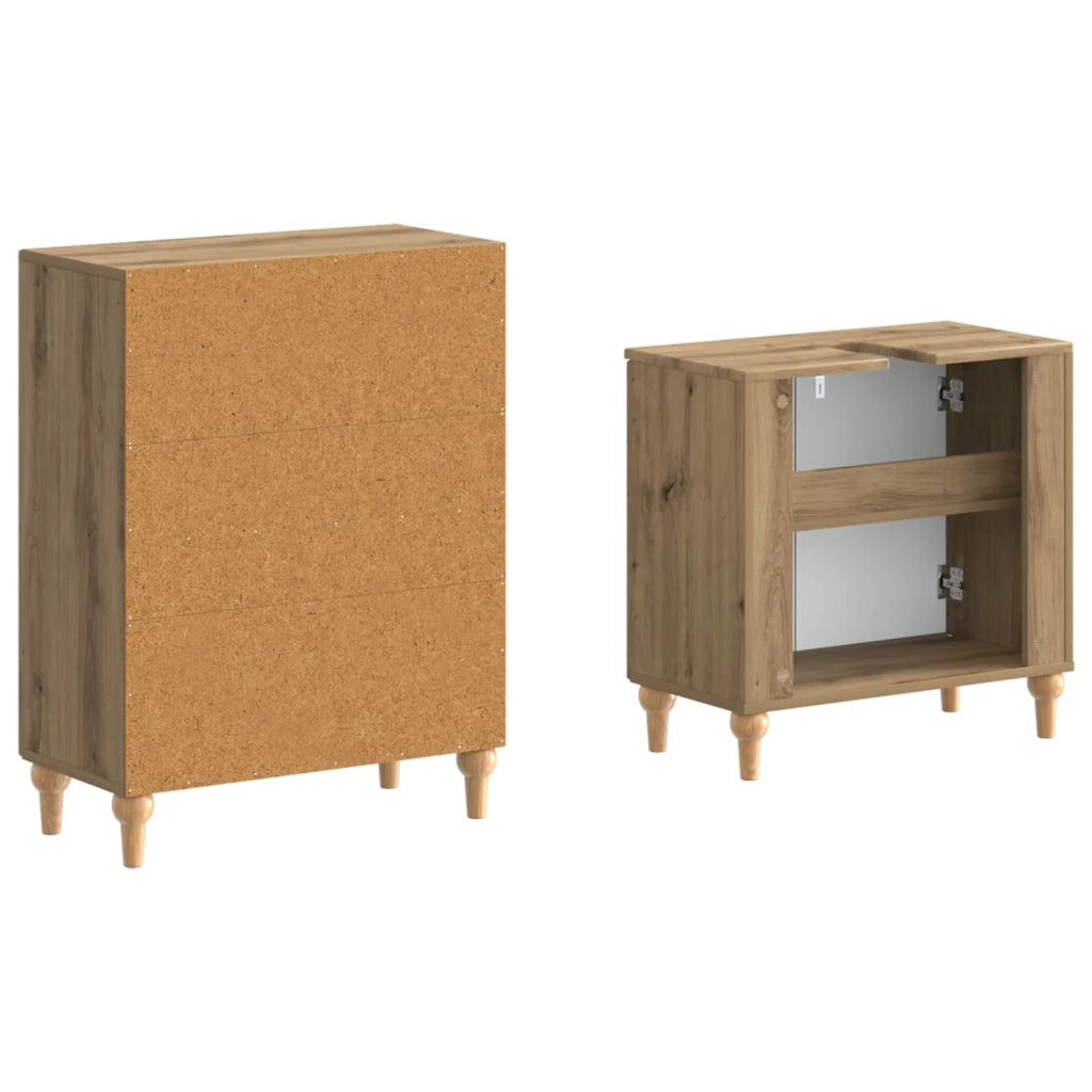 Set di Armadi da Bagno da 2 Pezzi ALKMAAR Rovere Artigianale 3417593