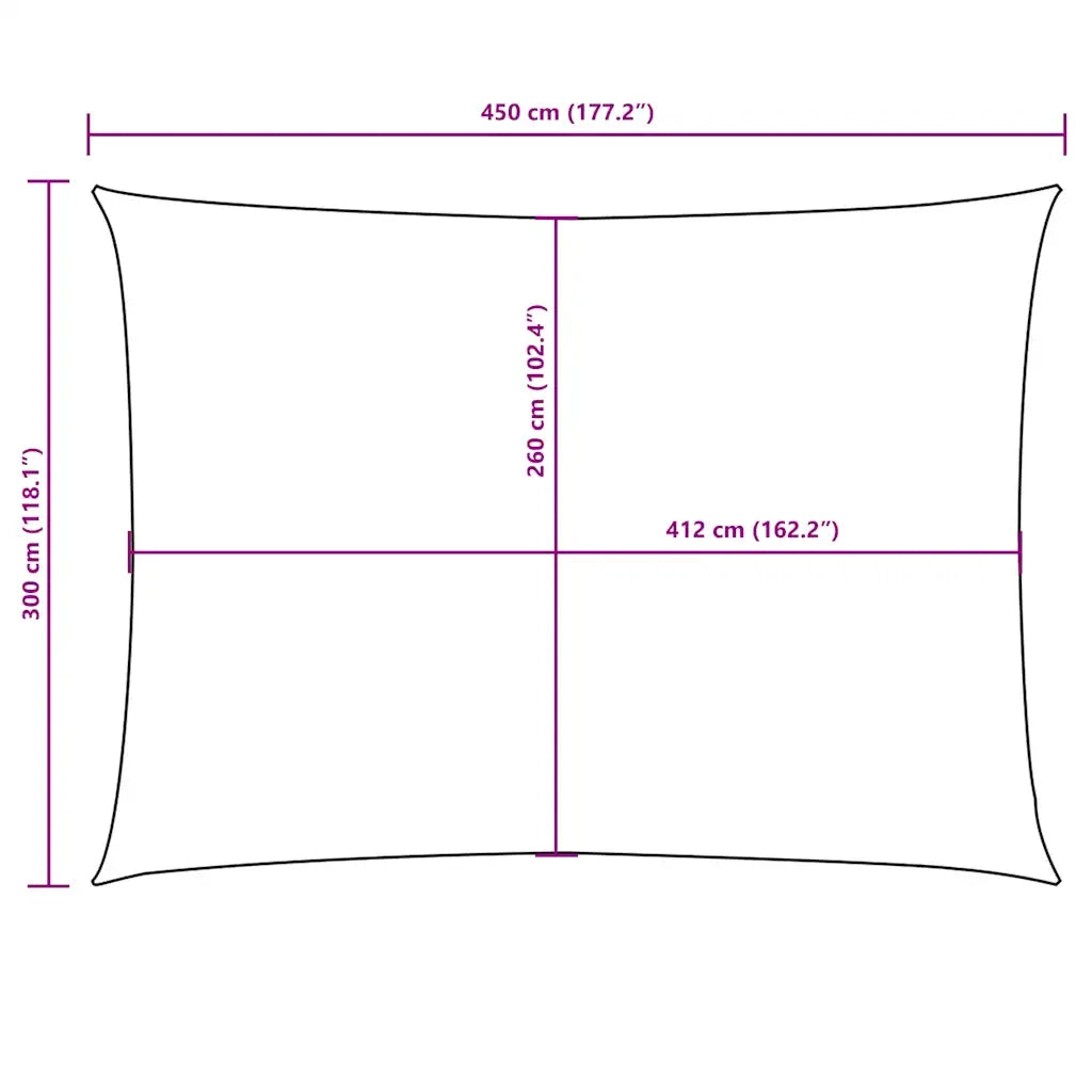 Parasole a Vela Oxford Rettangolare 3x4,5 m Rosso 135651