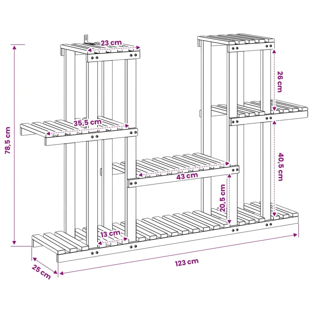 Supporto per piante Naturale 123 x 25 x 78,5 cm 903100
