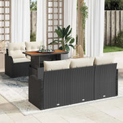 Set Divano da Giardino con archiviazione 6 pcs Nero Poly Rattan 3358133