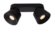 Spot soffitto nero doppio orientabile 2xGU10 Lucide