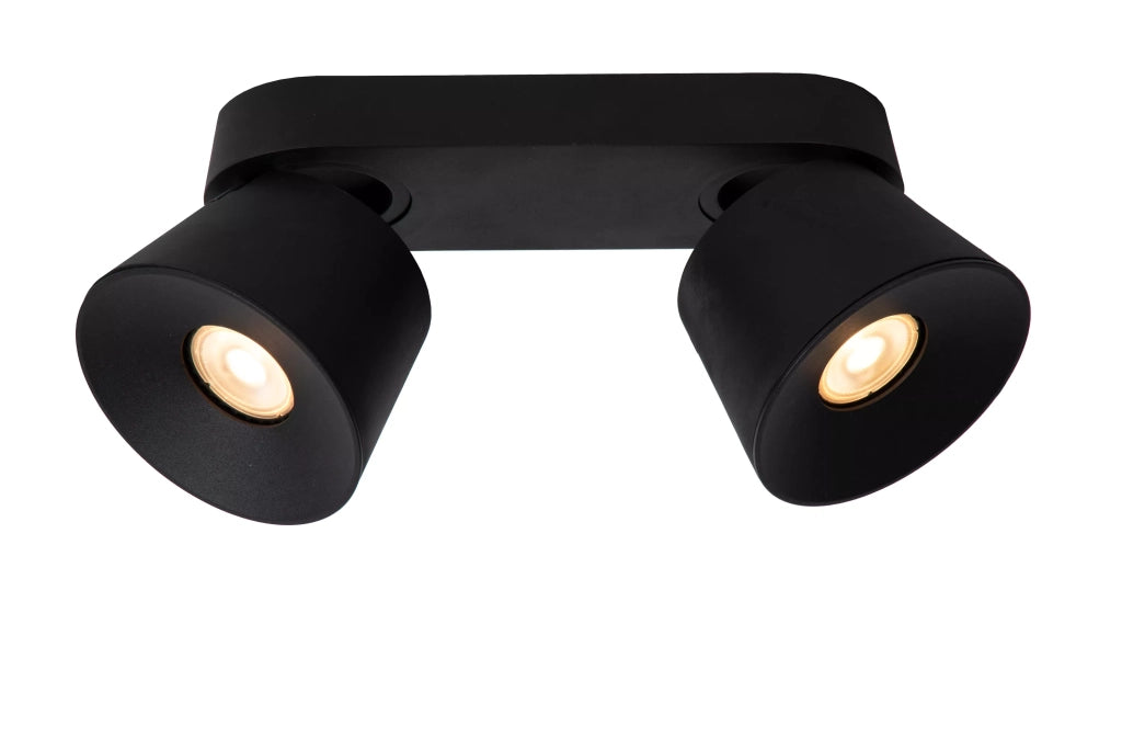 Spot soffitto nero doppio orientabile 2xGU10 Lucide