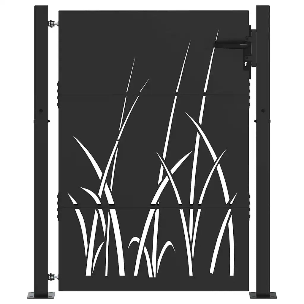 Cancello da giardino con blocco Nero 110 x 130 cm CFW5828068