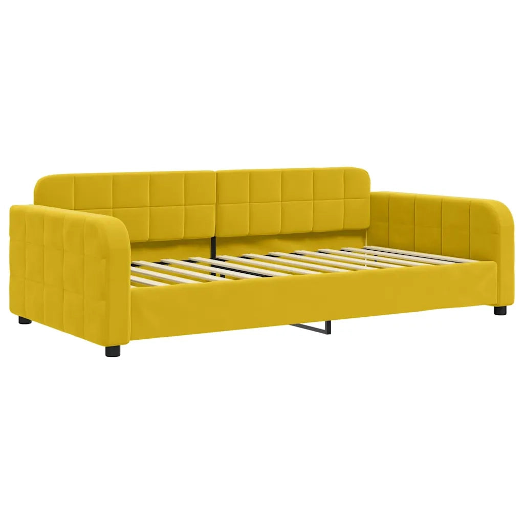 Divano Letto con Letto Estraibile Giallo 100x200 cm in Velluto 3196941