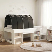 Letto con Tunnel 3 pz Bianco e Nero Legno ingegnerizzato 3423622